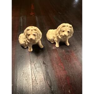 Vintage 3"Chow Chow Pomeranian Dog Salt and Pepper Shakers Set - Japan